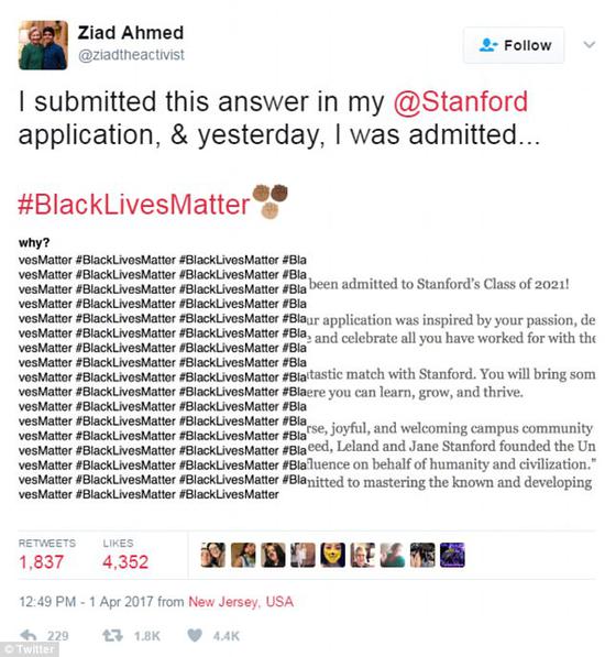 入学申请书和斯坦福大学的录取通知书的照片