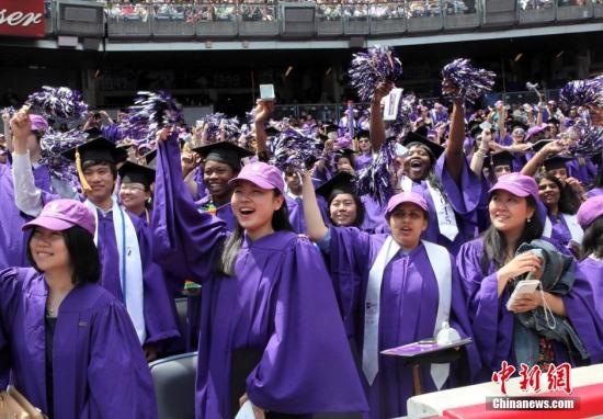 资料图：美国纽约大学毕业典礼。中新社发 阮煜琳 摄