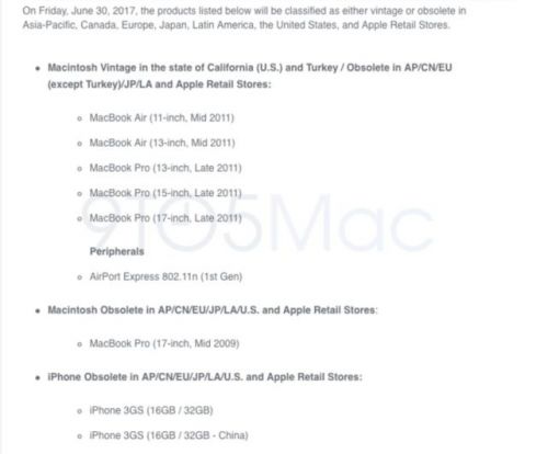 苹果下个月将彻底淘汰这些产品 花钱也不给你修