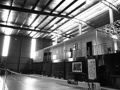 羽毛球馆中间的补课教室