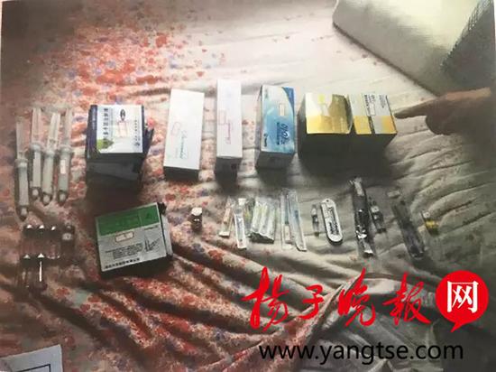 在王某家中搜出的假玻尿酸