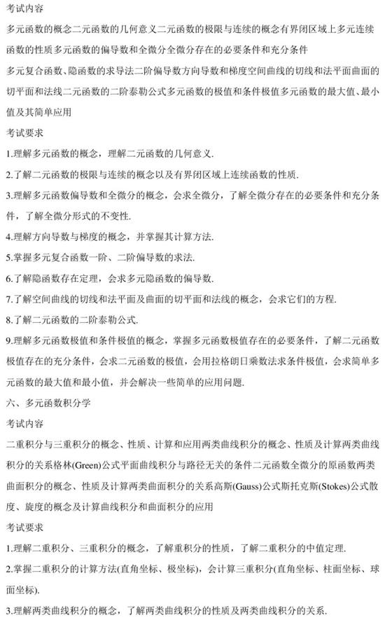 2018考研数学大纲原文:数学一(图片版)