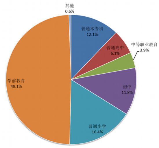图6 民办学习在校生规模结构
