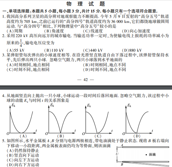 2018年高考物理真题及参考答案(江苏卷)