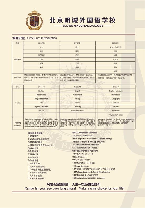 加拿大学部招生简章