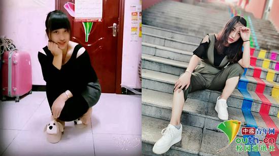 山西农业大学信息学院箕城书院贾丽娜大一大四对比照 本人供图