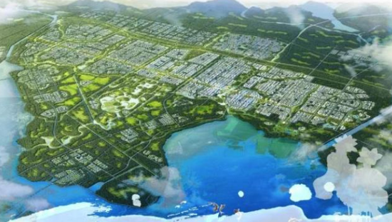 鸟瞰雄安新区(效果图)