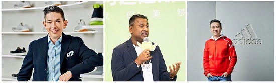 先后担任阿迪达斯大中华区董事总经理的高嘉礼、Jason Thomas和萧家乐(从左至右)。