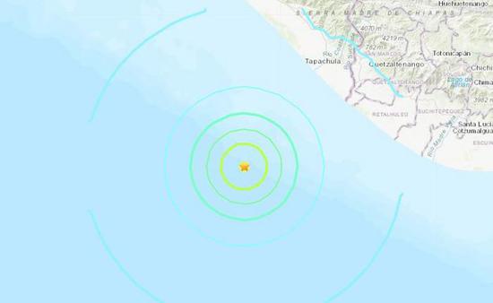 墨西哥南部附近海域发生6.3级地震 震源深度11公里