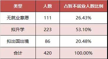 暂不就业类型情况表