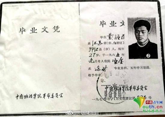 60年代大学毕业证长啥样图2