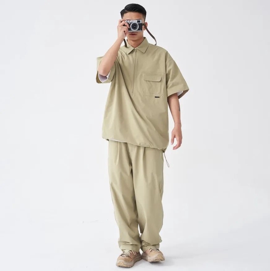 WHIMNOTION 工装休闲半拉链 Polo 衫