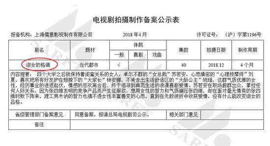 多部“淑女”题材电视剧立项。 图片来源：国家广播电视总局官网截图