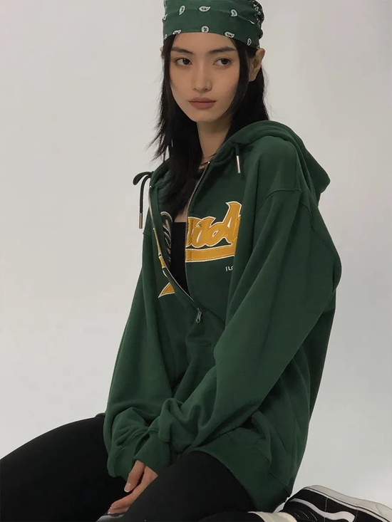 MessAgeLab 美式街头开衫拉链连帽卫衣