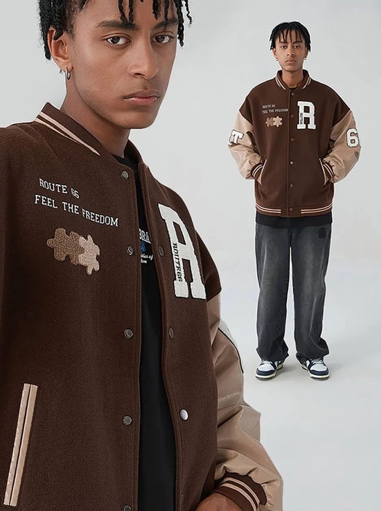 ROUTE 66 情侣款棒球服夹克