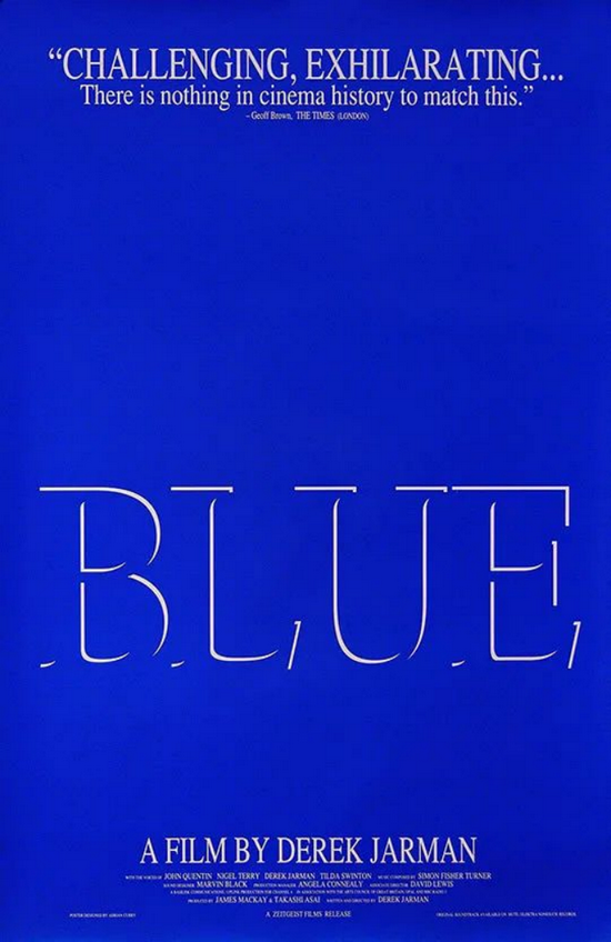 ▲《蓝 Blue》 (1993) 导演：Derek Jarman