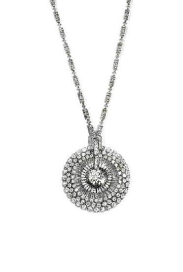 盖尔·加朵佩戴蒂芙尼2022 Blue Book高级珠宝系列BOTANICA - Dandelion 蒲公英造型钻石项链、手镯及耳环