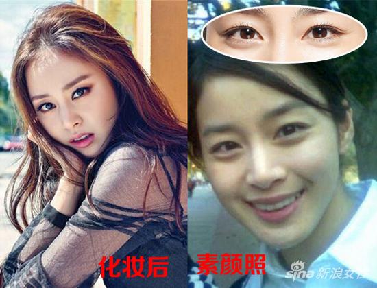 不过千万别以为开扇型双眼皮就与烟熏妆神马的绝缘了。一直被称为韩国第一美女的金泰熙,同样是超自然的开扇型双眼皮,浓妆照样性感魅惑得不要不要的。而卸掉眼妆的她,则是青春无敌,眼睛同样传神。