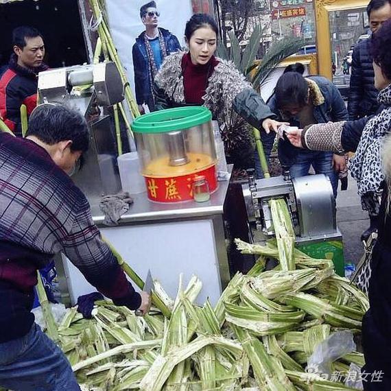 甘蔗西施每天卖一车的甘蔗