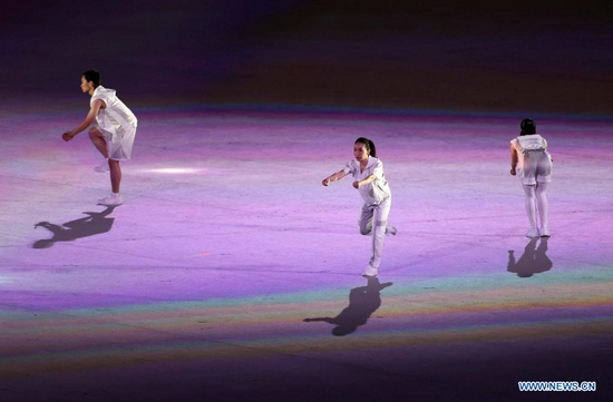 Artists perform during the opening ceremony of the Tokyo 2020 Olympic Games at the Olympic Stadium in Tokyo, Japan, July 23, 2021. (Xinhua/Pan Yulong)