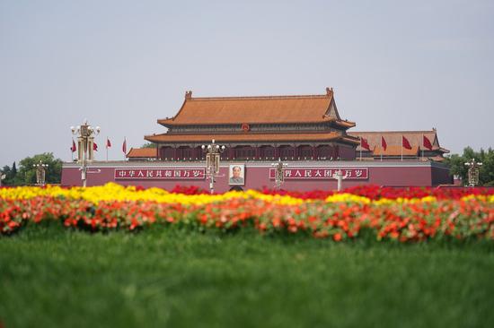 Photo taken on May 28, 2020 shows a view of the Tian'anmen Square in Beijing, capital of China. (Xinhua/Xing Guangli)