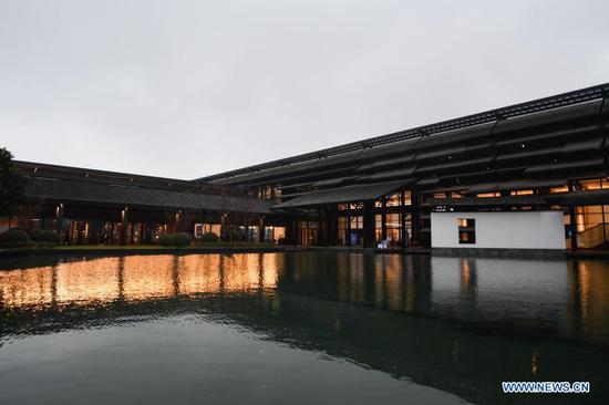 Photo taken on Nov. 22, 2020 shows the Wuzhen International Internet Exhibition and Convention Center in Wuzhen, east China's Zhejiang Province. The World Internet Conference will be held here from Nov. 23 to 24, with the theme of 