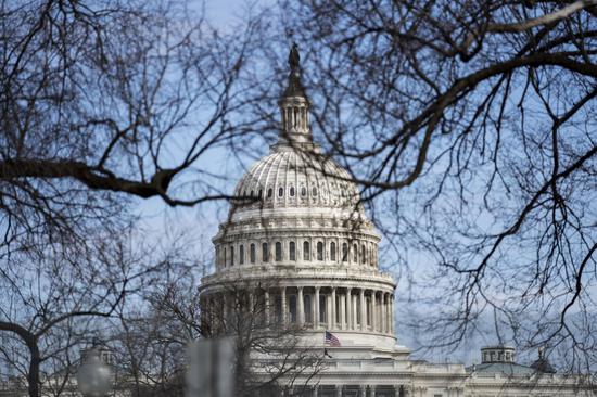 Photo taken on Feb. 9, 2021 shows the U.S. Capitol building in Washington, D.C., the United States. (Xinhua/Liu Jie)