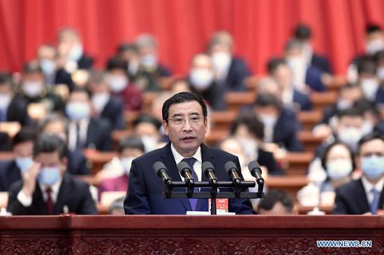 The second plenary meeting of the fourth session of the 13th National Committee of the Chinese People's Political Consultative Conference (CPPCC) is held at the Great Hall of the People in Beijing, capital of China, March 7, 2021. (Xinhua/Li Xin)