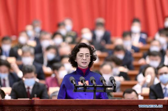 The second plenary meeting of the fourth session of the 13th National Committee of the Chinese People's Political Consultative Conference (CPPCC) is held at the Great Hall of the People in Beijing, capital of China, March 7, 2021. (Xinhua/Li Xin)