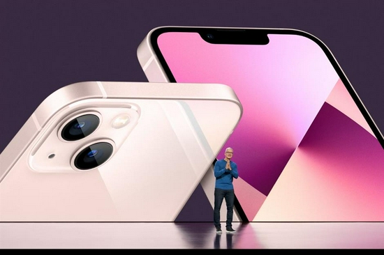 This handout image shows Apple CEO Tim Cook unveiling the new iPhone 13 during a special event at Apple Park.