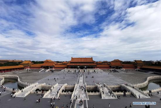  Photo taken on Sept. 10, 2020 shows a view of the Palace Museum in Beijing, capital of China. An exhibition, entitled 