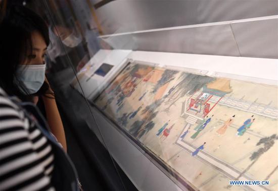 Visitors view exhibits at the Palace Museum in Beijing, capital of China, Sept. 10, 2020. An exhibition, entitled 