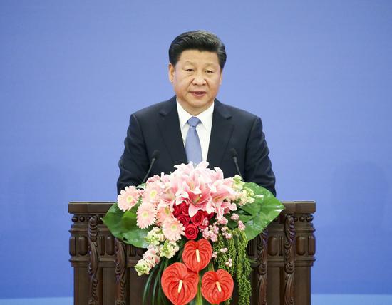 Chinese President Xi Jinping addresses the 2015 Global Poverty Reduction and Development Forum in Beijing, capital of China, Oct. 16, 2015. (Xinhua/Pang Xinglei)