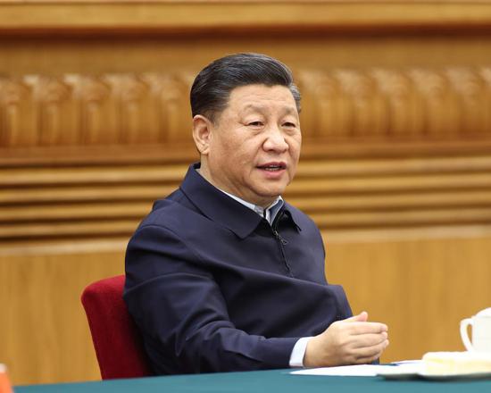 Chinese President Xi Jinping, also general secretary of the Communist Party of China Central Committee and chairman of the Central Military Commission, speaks while presiding over a meeting on the preparation work for the Beijing 2022 Olympic and Paralympic Winter Games at the Great Hall of the People in Beijing, capital of China, Jan. 20, 2021. Xi made inspection tours of Beijing and Hebei and presided over a meeting on the Beijing 2022 preparations from Jan. 18 to 20. (Xinhua/Ju Peng)