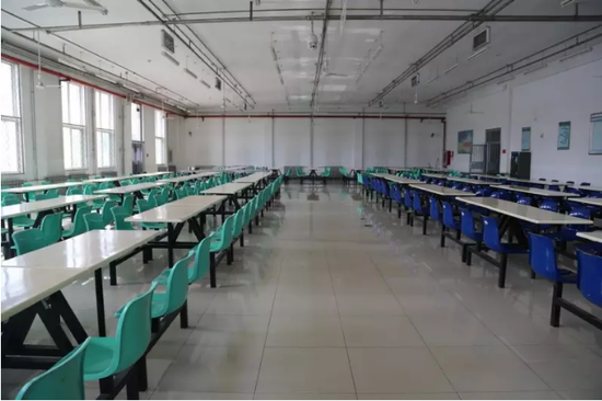 The dining hall inside the prison.