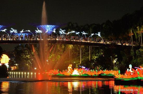 visitors view the mid autumn festival lights at singapores gardens by the bay on sep - Garden By The Bay Mid Autumn Festival 2017 visitors view the mid autumn festival lights at singapores gardens by the bay on sep - Garden By The Bay Mid Autumn Festival 2017