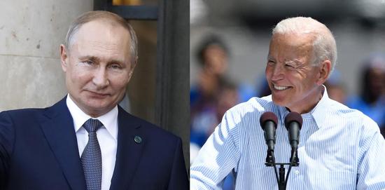 Xinhua file photos of Russian President Vladimir Putin (L) and U.S. President-elect Joe Biden