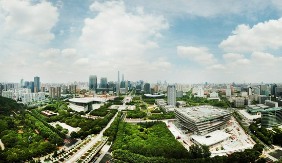 Aerial photo taken on May 22, 2020 shows a view of Pudong New Area, east China's Shanghai. (Xinhua/Fang Zhe)