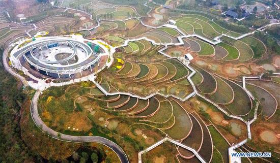 Aerial photo taken on Sept. 23, 2020 shows the garden expo park in Handan, north China's Hebei Province. The fourth garden expo of Hebei Province has kicked off in Handan recently. The garden expo park was turned from an industrial wasteland. (Xinhua/Wang Xiao)