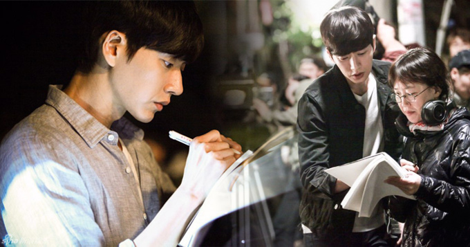 组图：韩星朴海镇认真拍新剧 饰双面性格大学生