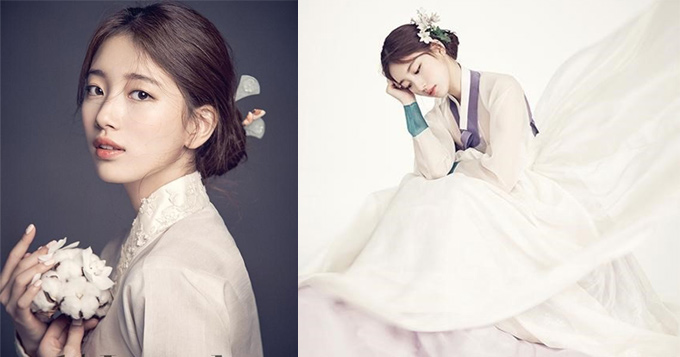 组图：MissA秀智穿韩服拍写真 容貌清秀美如画