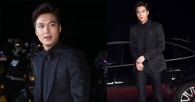 李敏镐帅气亮相红毯 手持鲜花展暖男笑容