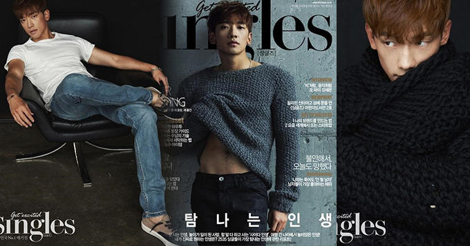 韩星Rain成熟写真 单手撩衣秀性感人鱼线