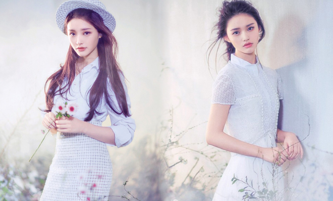 林允长裙飘逸柔美 灵动活泼优雅可人