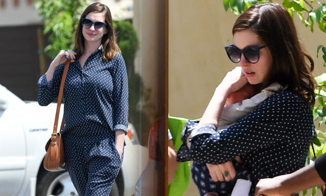 身材超好！安妮-海瑟薇产后首现身 携子变护娃狂魔