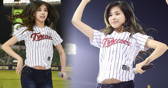 组图:周子瑜当啦啦队献唱助兴 扭臀热舞露蛮腰