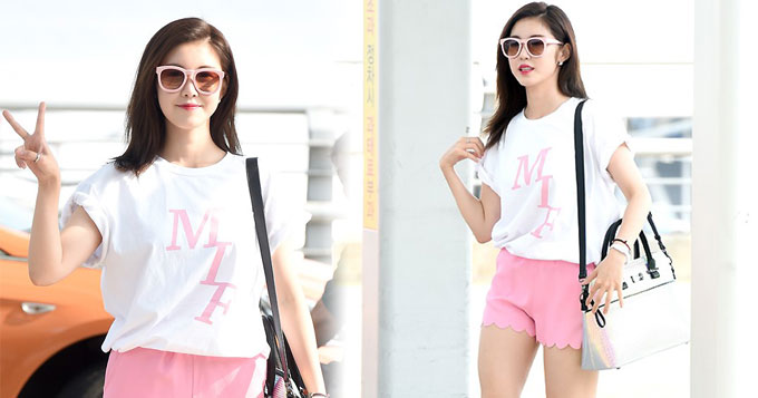 组图:Secret全孝盛现身机场 穿宽松T恤遮大胸