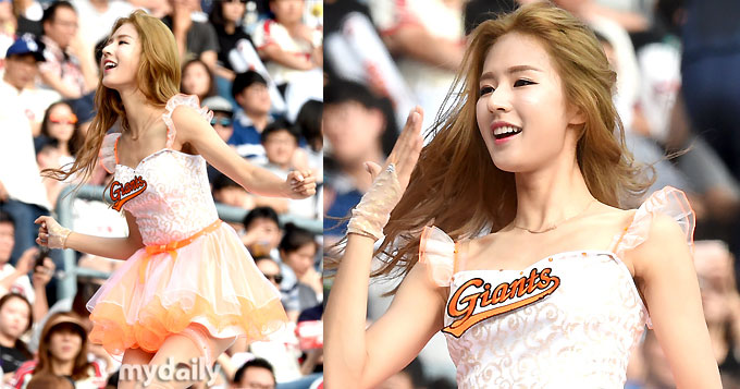 组图：韩棒球啦啦队穿蓬蓬裙热舞 金发美女抢镜