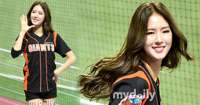 韩棒球啦啦队美女颜值高 翘臀细腿绑护膝