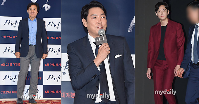 韩国萌叔赵震雄宣传新片 安圣基面露慈笑